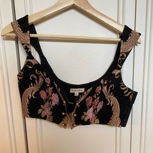 For Love and Lemons Brocade Crop Top